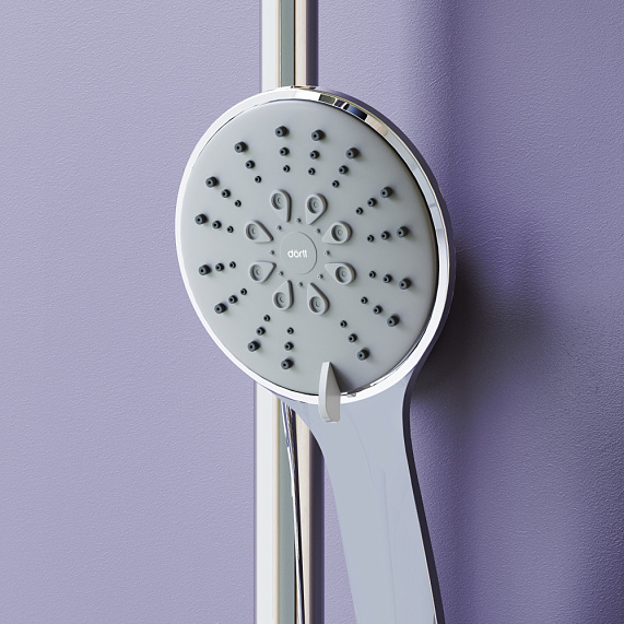 Душевая система Dorff Prime D0740900 стойка с тропическим душем, смесителем, изливом, хром