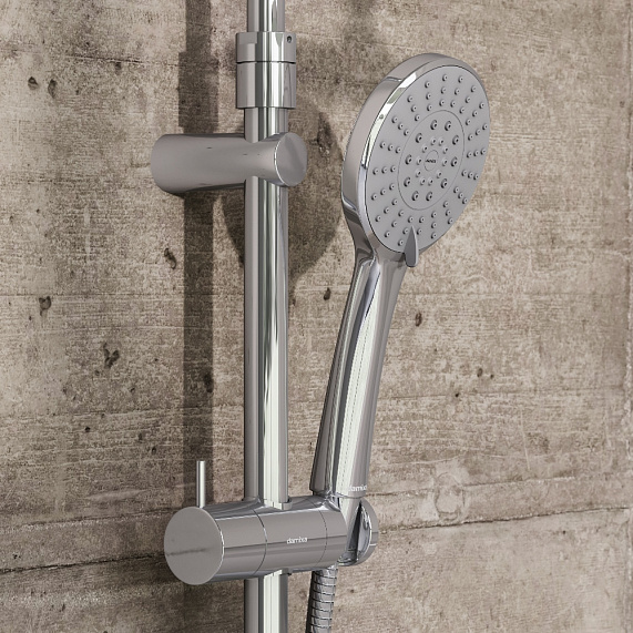 Душевая система Damixa Jupiter 977730000 стойка с тропическим душем, смесителем, изливом, хром