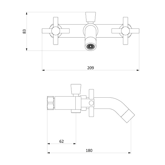 Смеситель для ванны и душа Damixa Neo Classic 281000000 никель