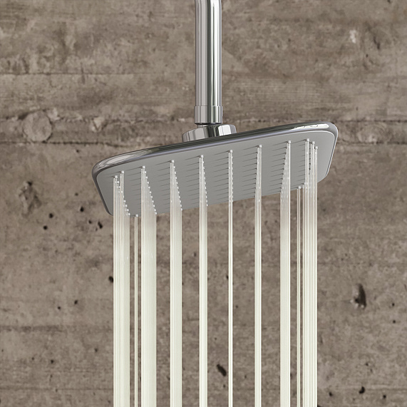 Душевая система Damixa Palace Evo 974230000 стойка с тропическим душем, смесителем, изливом, хром