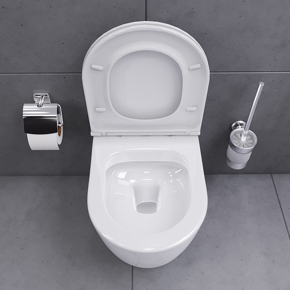 Унитаз подвесной Damixa Sirius DX86C1700SC безободковый с сиденьем микролифт, белый