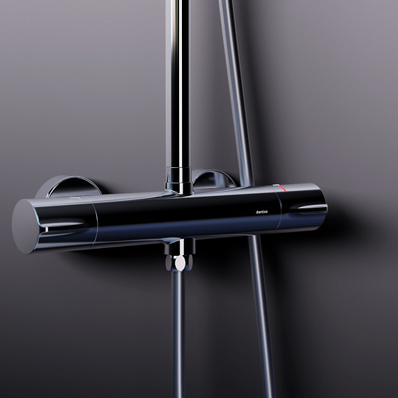 Душевая система Damixa Scandinavian Pure 936800000 стойка с тропическим душем, термостатом, смесителем, хром