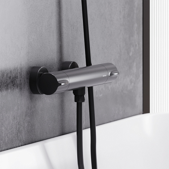 Смеситель для душа Damixa Scandinavian Pure 366000300 термостат, черный