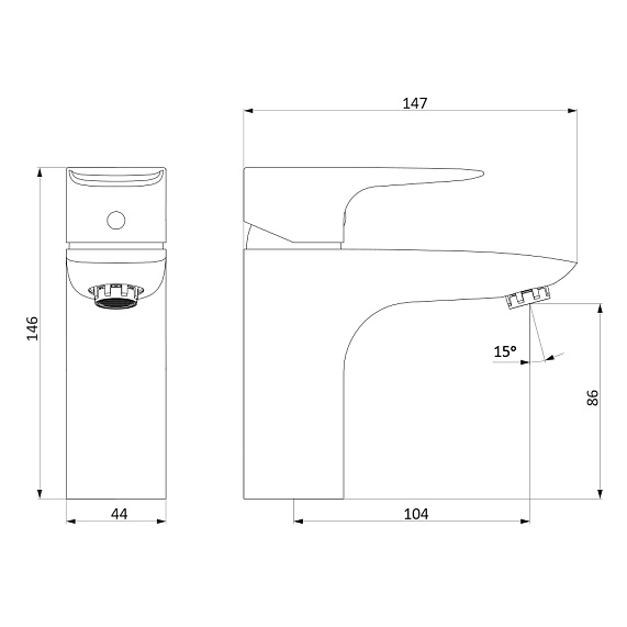 Смеситель для раковины (умывальника) Damixa Origin Evo 780210000 хром