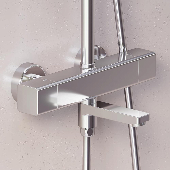 Душевая система Damixa Gala 953810000 стойка с тропическим душем, термостатом, смесителем, изливом, хром