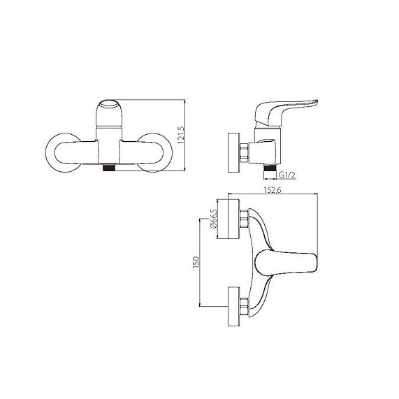 Смеситель для душа Damixa Palace Evo 422000000 хром