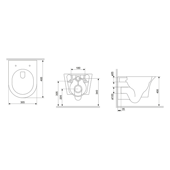Унитаз подвесной Damixa Skyline DX35C1700SC безободковый с сиденьем микролифт, белый