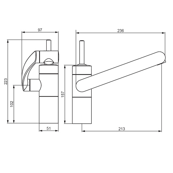 Смеситель для раковины (умывальника) Damixa Arc 290217264 с 3D поворотным изливом, никель