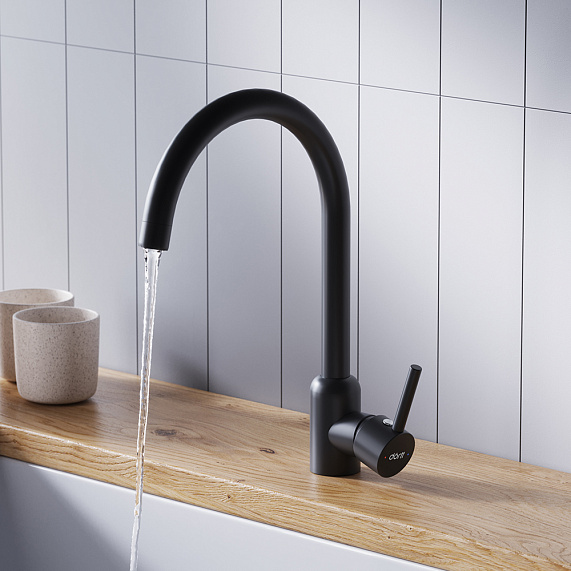 Смеситель для кухни Dorff Logic D3007022 высокий, черный
