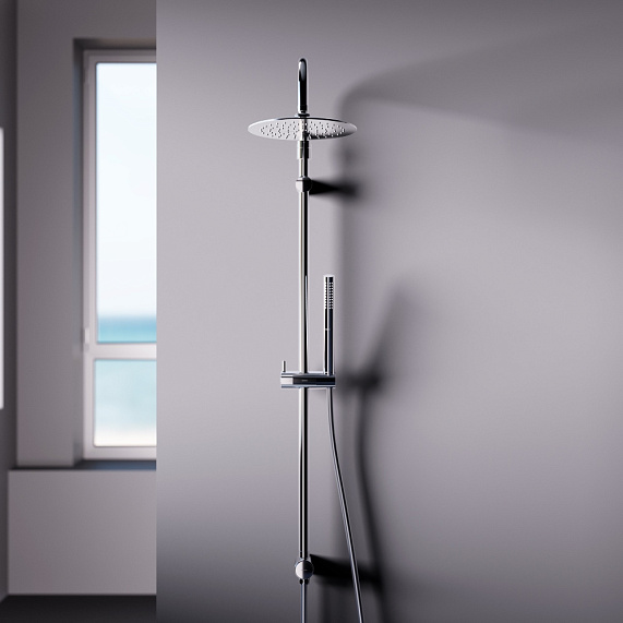 Душевая система Damixa Scandinavian Pure 936000000 стойка с тропическим душем, хром