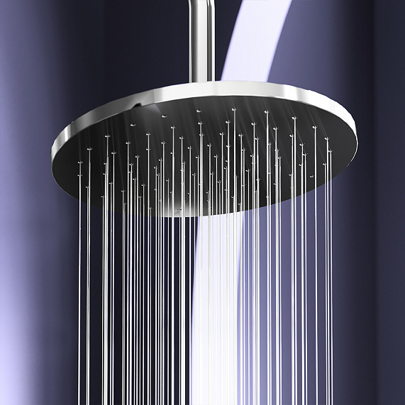 Душевая система Damixa Option DX218091000 стойка с тропическим душем, термостатом, смесителем, хром