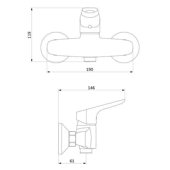 Смеситель для душа Damixa Jupiter 772000001 хром