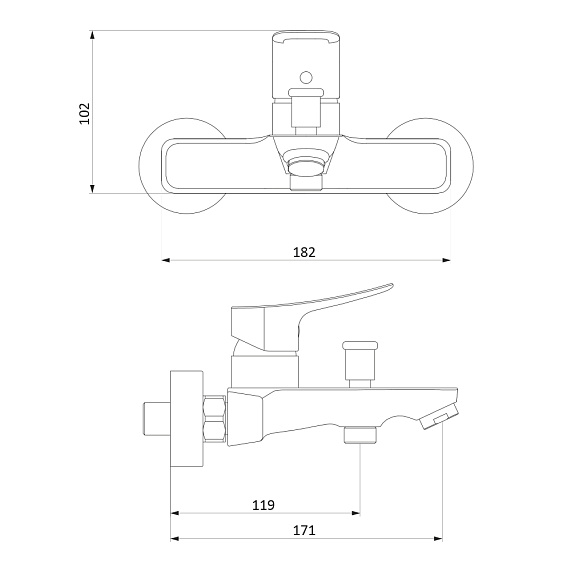 Смеситель для ванны и душа Damixa Apollo 221000000 хром