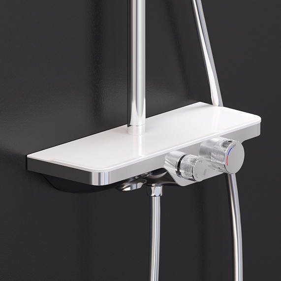 Душевая система Damixa Apollo 947730000 стойка с тропическим душем, смесителем, хром