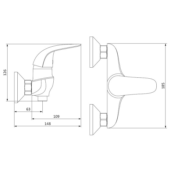 Смеситель для душа Damixa Eclipse 312000001 хром