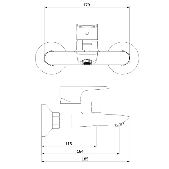 Смеситель для ванны и душа Damixa Origin Evo 781000000 хром